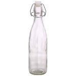 Clear Glass Bottles with Flip-Top Metal Clasps, 18-oz.