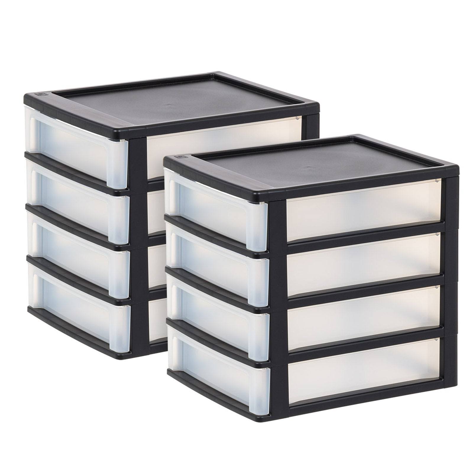 85baccf268c1c0df0153643977417b6ea5ed030ba97d26cffb3d1f516d4e97bf.jpg Iris USA 4-Drawer Desktop Storage Unit, 2 Pack, White - Image 1
