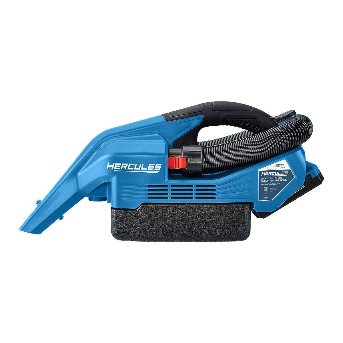 85bdeda305f3f913af1bd95bc397f7de213cd4cf01d681995d4f61784c7bc7b1.jpg Hercules 20V Cordless 1/2 Gallon Wet Dry Portable Vacuum - Tool Only - Image 1