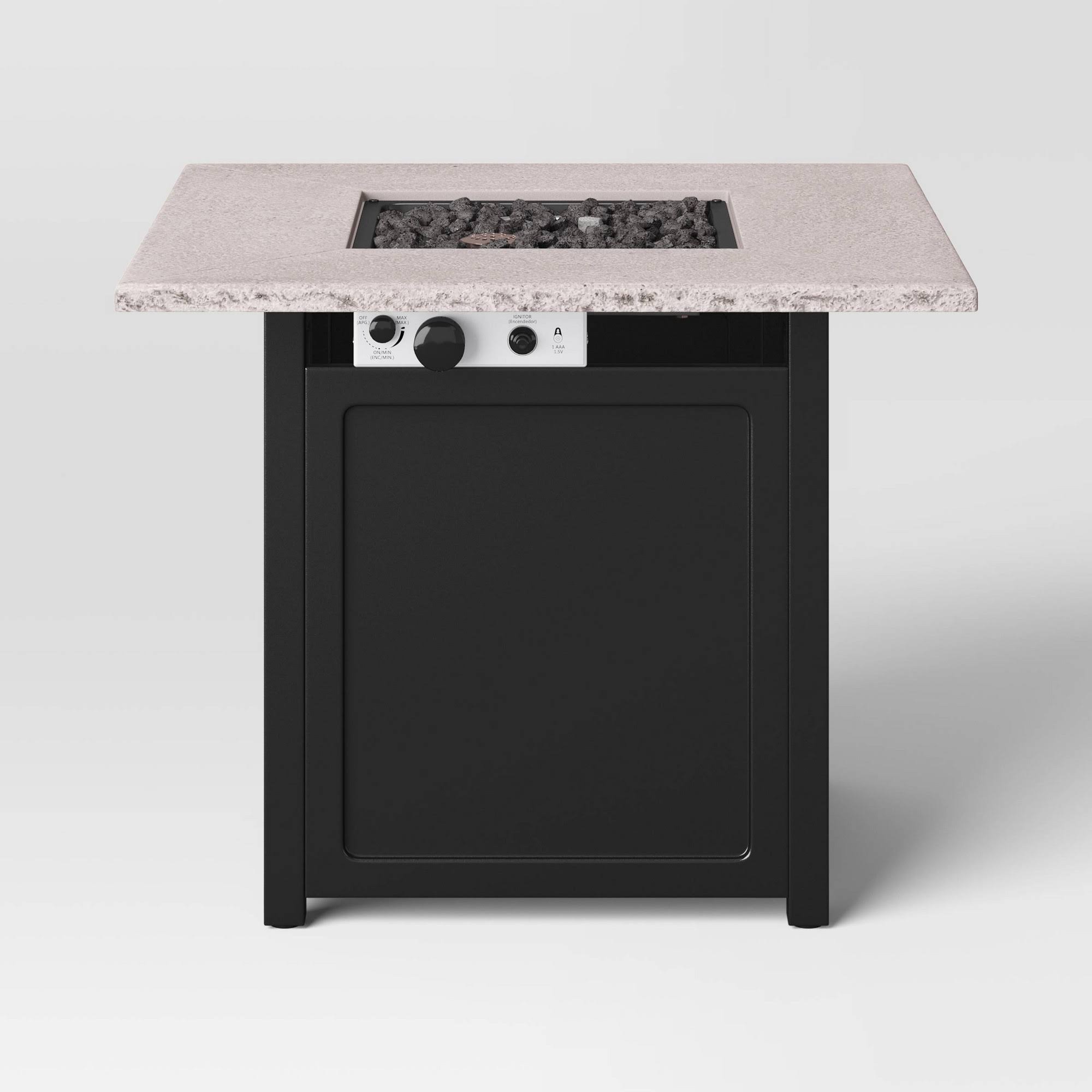 85c00ccf245cb137bd4dbd49241556a972409b01e97212ea44612d092fae1754.jpg Stacked Stone Liquid Propane Fire Pit - Black - Threshold - Image 1