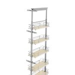 Rev-A-Shelf 8 in Chrome Solid Bottom Pantry Pullout Soft Close 5358-08-Maple