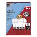 Ace A19 E26 (Medium) LED Bulb Daylight 40 Watt Equivalence 4 Pk