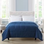 Mainstays Reversible Microfiber Comforter, Navy, Queen