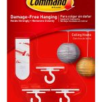 Command Ceiling Hooks, Total 12 Hooks with 16 Command Strips, 4 Pack of 3 Hooks, Decorate Damage-Free