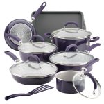 Rachael Ray Create Delicious 13-Piece Aluminum Nonstick Cookware Set - Purple Shimmer
