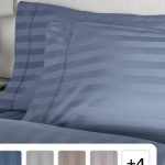 Member's Mark 700-Thread-Count Striped Egyptian Cotton Pillowcases, Set of 2-Washed Indigo -King