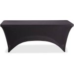 Iceberg Stretch-Fabric Table Cover Polyester/Spandex 30 Inches x 72 Inches Black