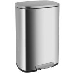 13.2 Gallon(50L) Trash Can, Fingerprint Proof Stainless Steel Kitchen Garbage Can with Removable Inner Bucket and Hinged Lids, Pedal Rubbish Bin for