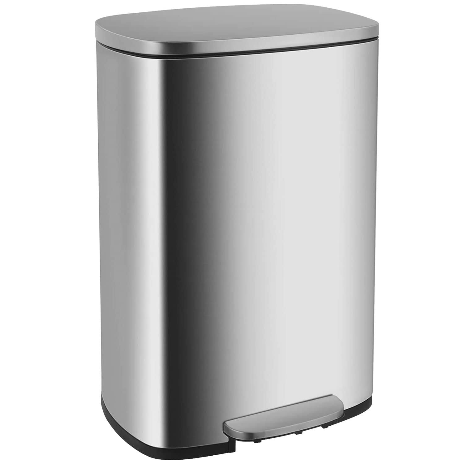 8633677f569a308371062b989d2ce795cb678508b8983ec21fd9c0c2fc348d6b.jpg 13.2 Gallon(50L) Trash Can, Fingerprint Proof Stainless Steel Kitchen Garbage Can with Removable Inner Bucket and Hinged Lids, Pedal Rubbish Bin for - Image 1