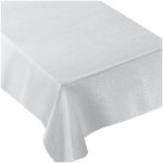 60" x 84" Metallic Tablecloth - White/Silver