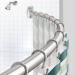 TENOVEL Curved Shower Curtain Rod, Round 42-73 Inches Shower Rods for Bathroom Adjustable, Rounded Bowed Stainless Steel Shower Rods Customized for