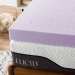 LUCID 4 Inch Ventilated Infused Memory Foam Mattress Topper, Twin, Lavender