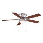 Hugger 52" LED Indoor Brushed Nickel Ceiling Fan with Light Kit