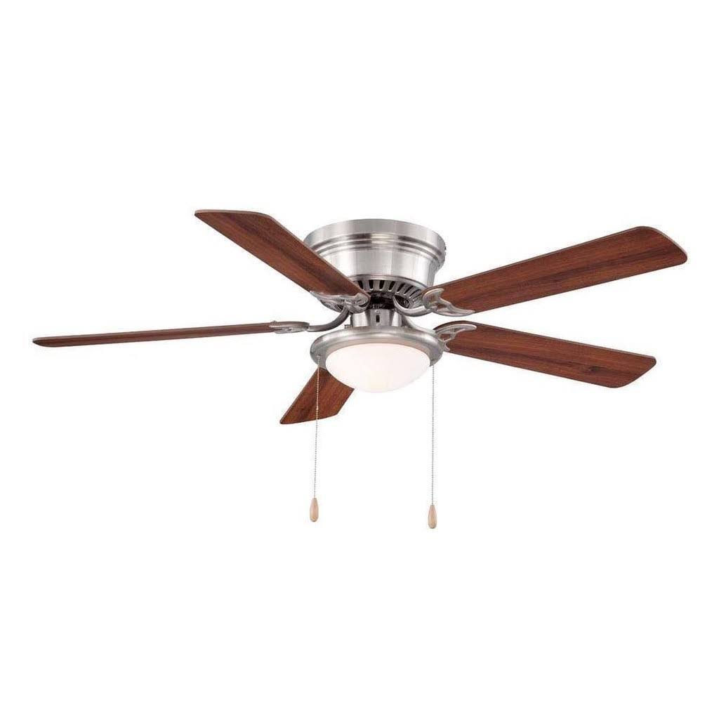 869c323906a779ef235cfd1a0d2832f44c1bf58371b0ecdb9e741306fc229aab.jpg Hugger 52" LED Indoor Brushed Nickel Ceiling Fan with Light Kit - Image 1