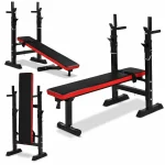 SUGIFT Adjustable Weight Bench with 330 lb. Black/Red