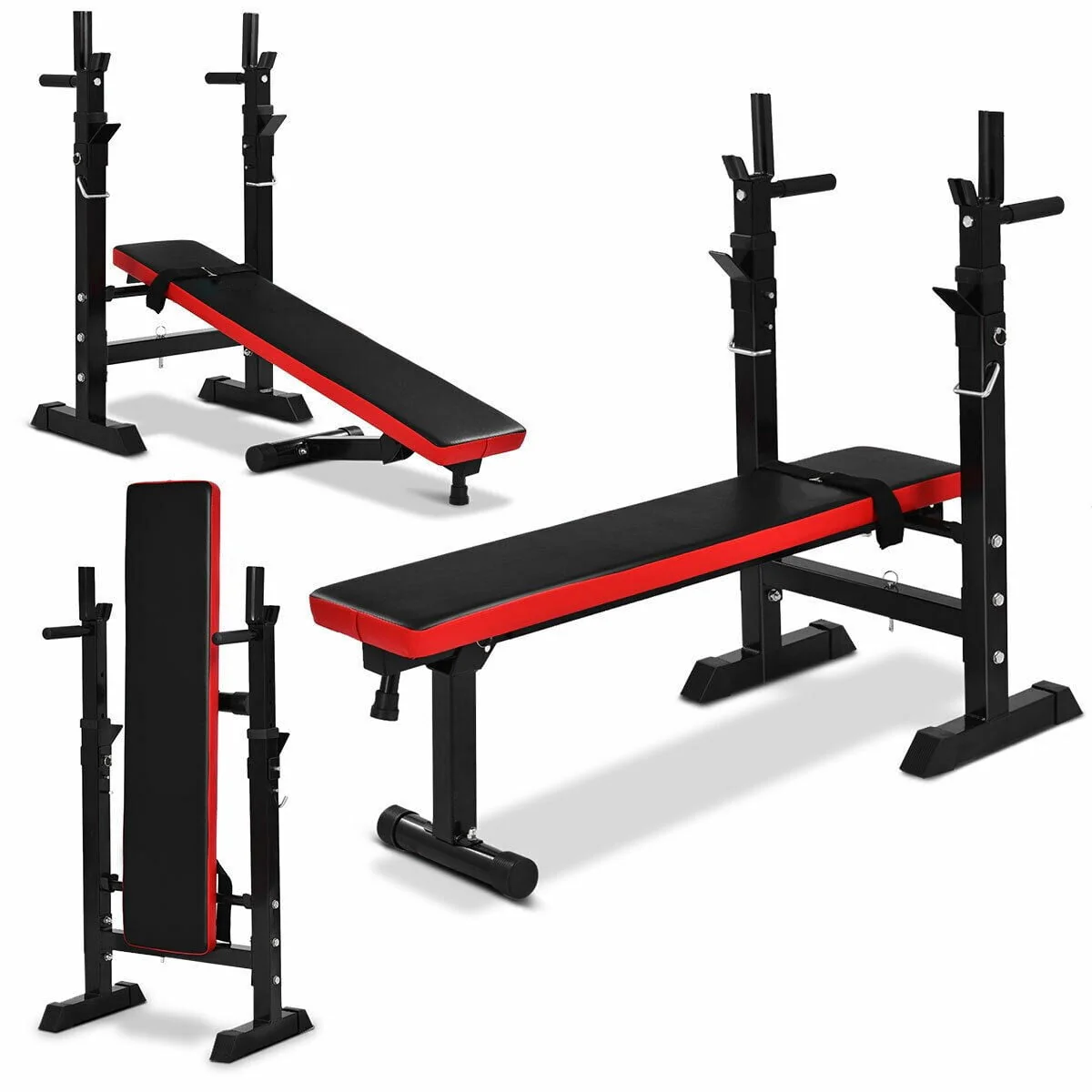 86a501102b87ed2d6ccb5390eee998a1a2d14142ecea5413159bd32087413589.webp SUGIFT Adjustable Weight Bench with 330 lb. Black/Red - Image 1