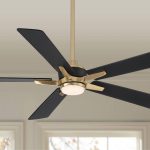 Casa Vieja 52" Vegas Nights Modern Indoor Outdoor Ceiling Fan with Dimmable LED Light Remote Control Soft Brass Black Damp Rated for Patio Exterior