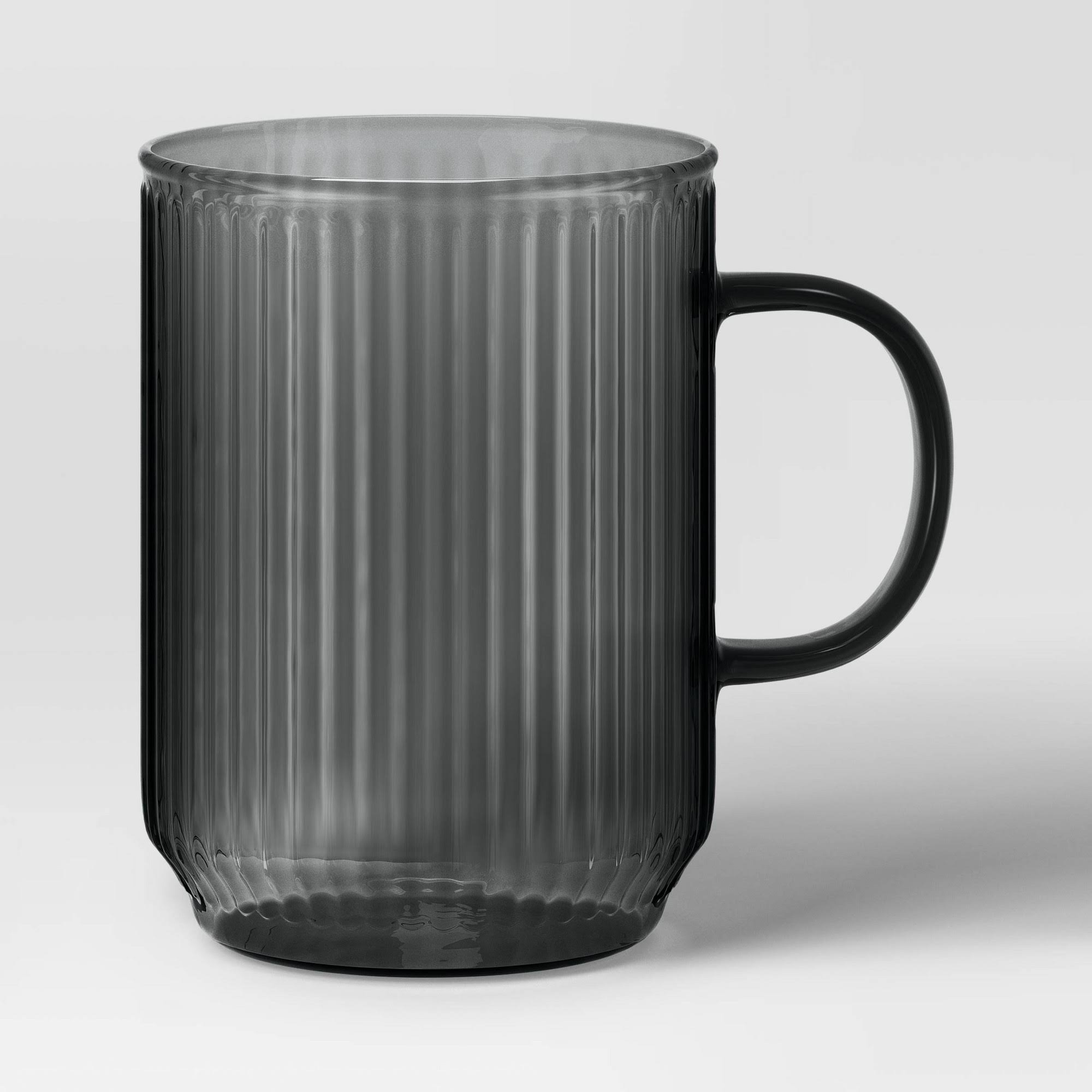 86b8a7b125cf74ac12f97c59948820d955382c711cd8b5f9114666bc3f254814-1.jpg 18.5oz Glass Ribbed Mug Black - Threshold - Image 1