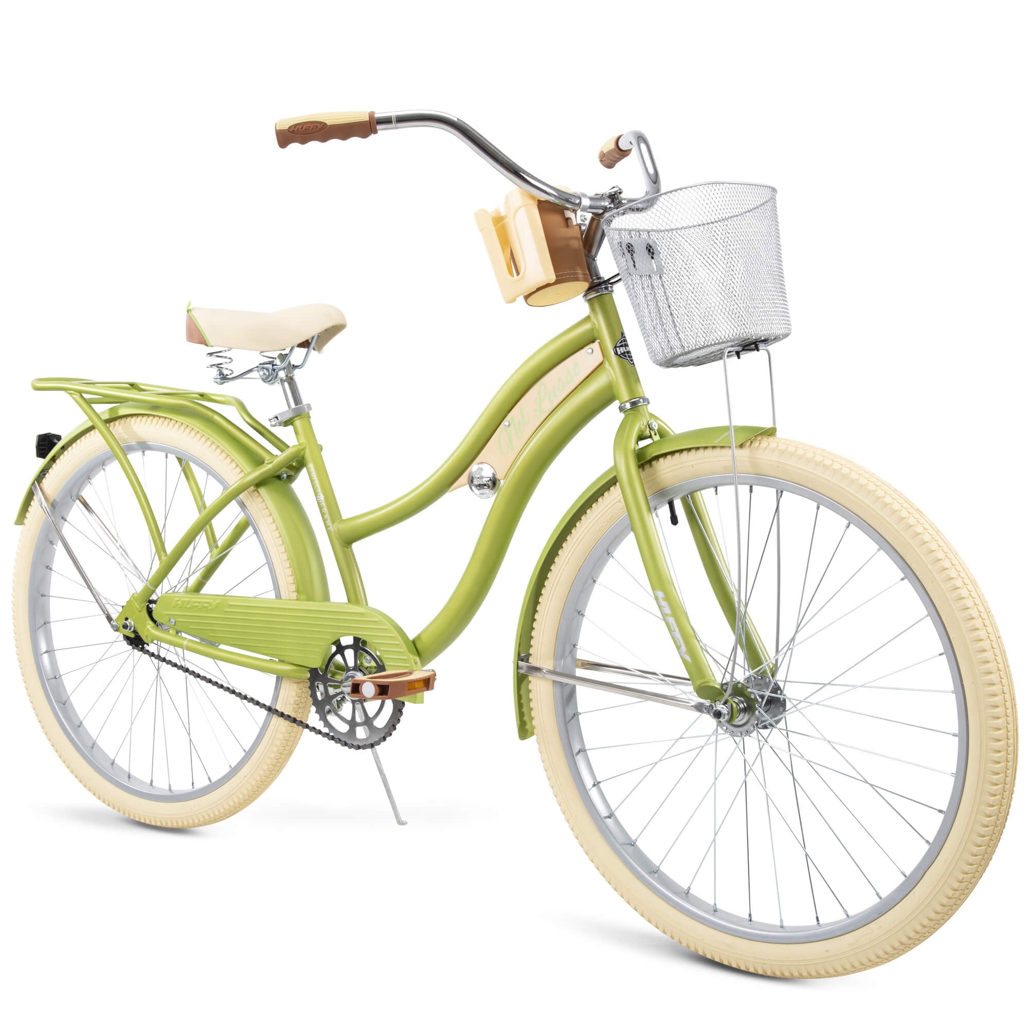 86bce44534820eee4ed392129b369ed4366106a8d6ceb807cbb22146dcc009da.jpg Nel Lusso Classic Cruiser Bike with Perfect Fit Frame. Women's. Green. 26 - Image 1