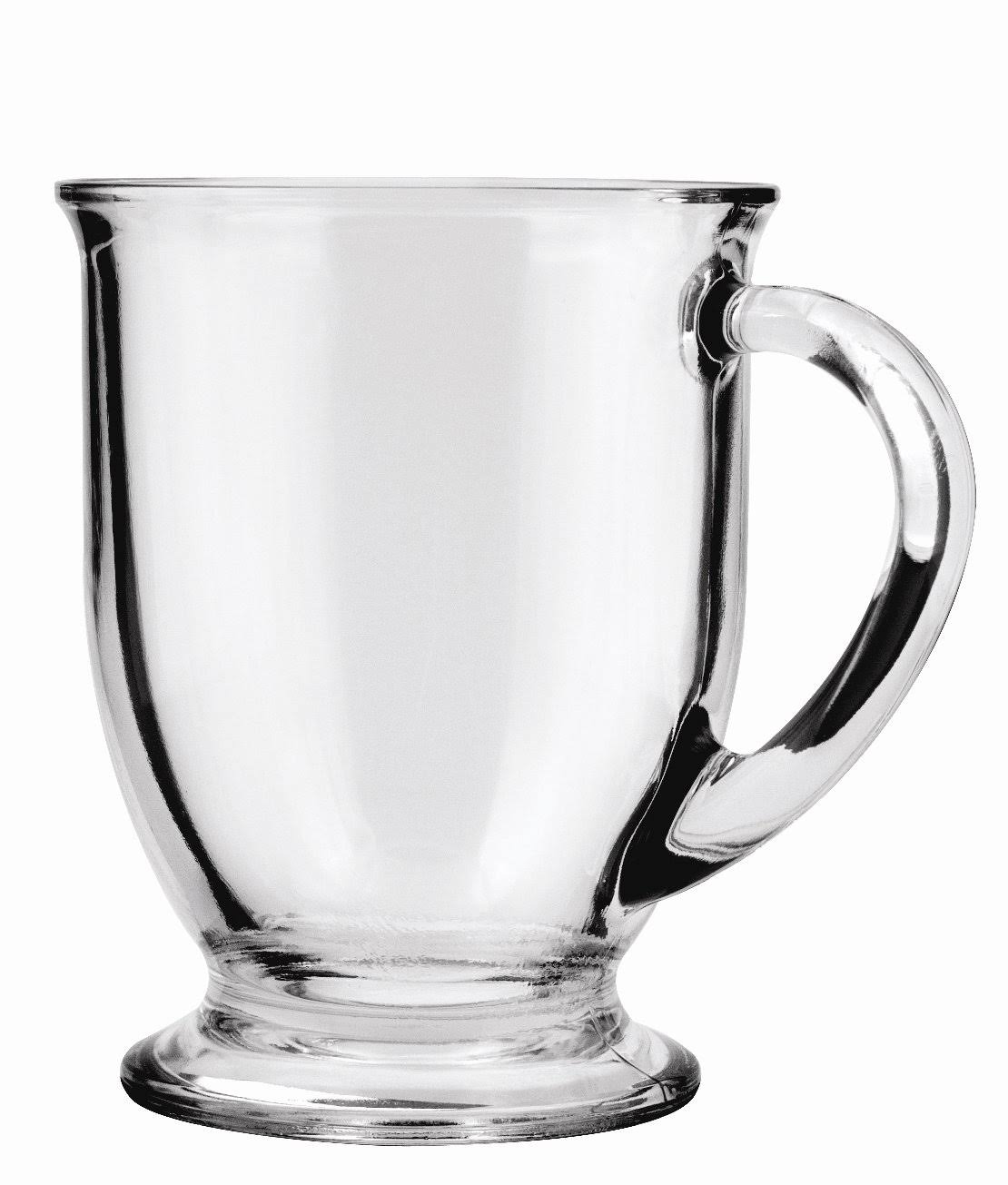 86c682ced490656bb9b07af96d7b6f05881fe3ebe276f89a410bc985452343c3.jpg Anchor Hocking Customizable Glass Cafe Mug - 16 oz mug - Image 1