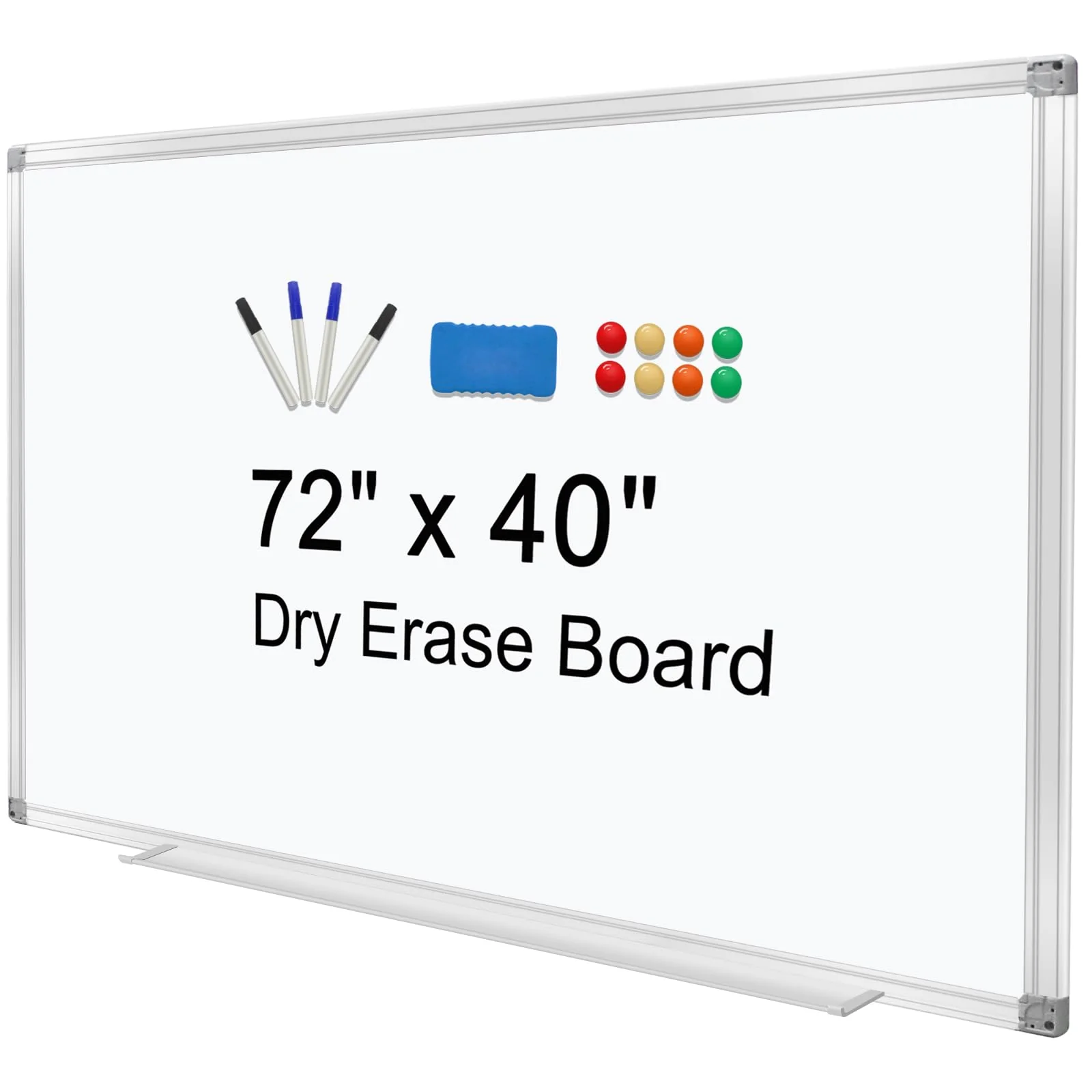 86feb35efa8cf231d9802c66540fdfaad4ae3b1ccc8b7aeb1bf3c86eab21d224.webp H-Qprobd Dry Erase Board for Wall 72x40 with Long Pen Tray - Image 1
