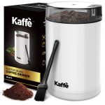 Kaffe Electric Coffee Grinder with Cleaning Brush - White