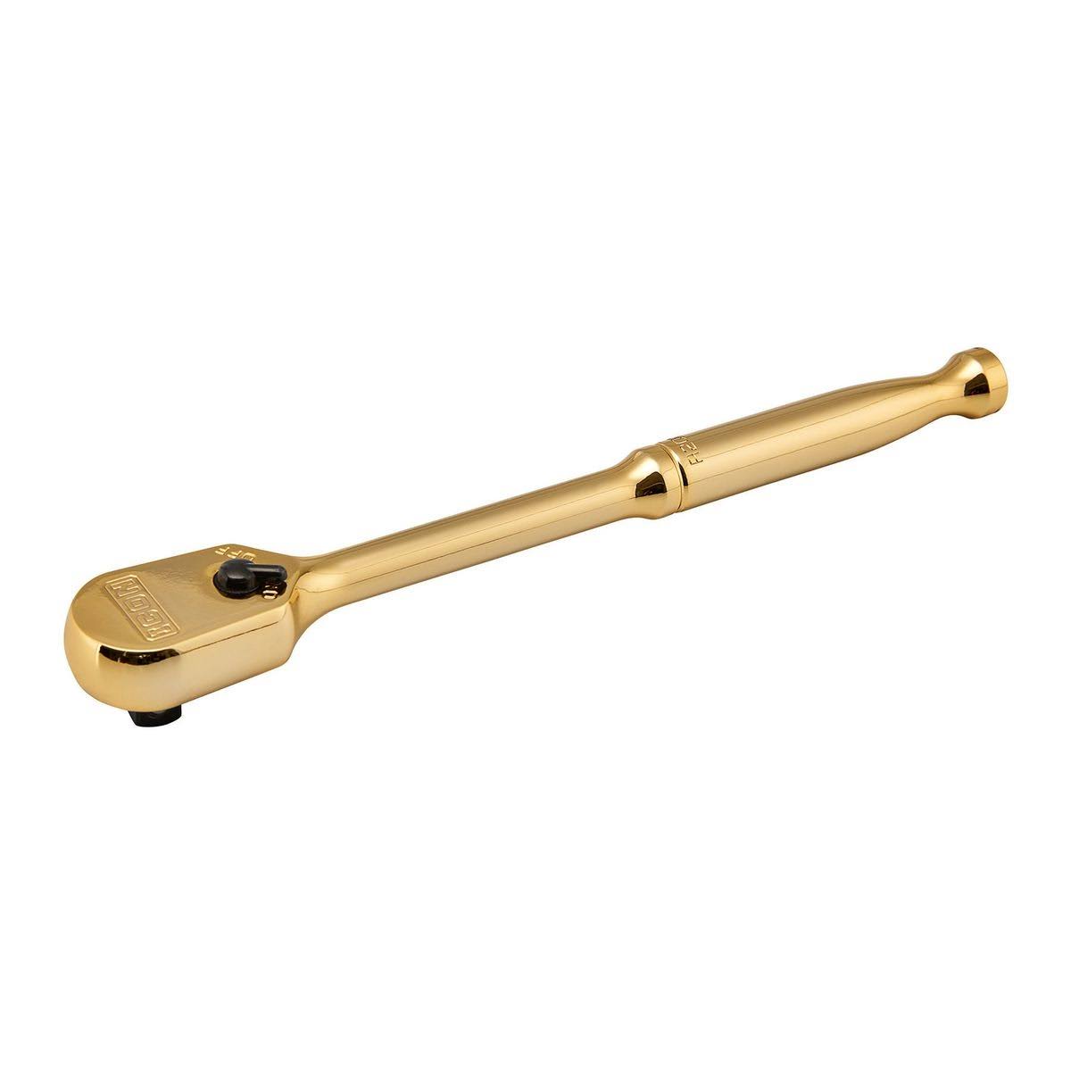 8758c28e895ebdc48e0726e045156703fede11fe7cc6f89cadba6bfb8bdd1052.jpg Icon 3/8 in. Drive Professional Special Edition Gold Plated Ratchet - Image 1