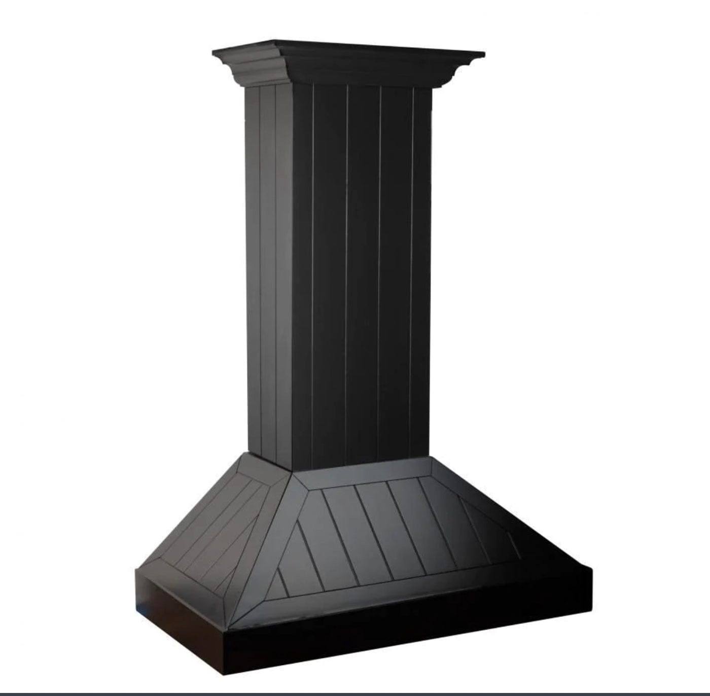 87702749b876db645cff201e2c3bbb681ad46d5aed6a9d81a7bc199e06566724.jpg ZLINE KPCC 36" Wooden Wall Mount Range Hood in Black - Includes Motor - Image 1