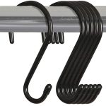 Smart Design Premium S Hooks with Rubber Gripped Finish Set of 6 - Steel Metal Frame - Rust Resistant Finish - Hanging Kitchen, Closet, and Storage
