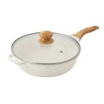 The Pioneer Woman Prairie Signature 4-Quart Cast Aluminum Jumbo Cooker Frying Pan, Linen Speckle, Size: 4 Quart