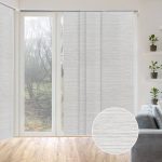 GoDear Design Marble Natural Woven Adjustable Sliding Window Panel Track with 23 in. Slates Up to 86 in. W x 96 in. L