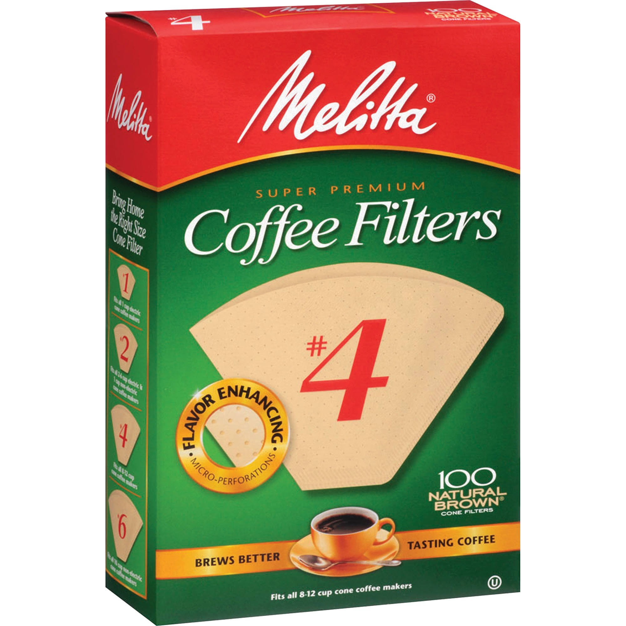 87d9f92a8f70a7915b10c9b1596b3471e487724c165871c526d4d4f7048700ca.jpg Melitta #4 Cone Natural Brown Coffee Filters - 100 count - Image 1