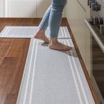 ILANGO Kitchen Rugs and Mats Non Skid Washable 2 Pcs, Absorbent Kitchen Runner Rugs for Floor, Front of Sink, Long Comfort St