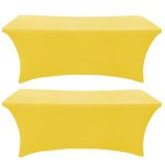 SEPARO -2 Pack, 6 ft Spandex Table Cover Fitted Rectangular Tablecloth Stretchable Fabric Lycra Tablecloth Wrinkle-Free for Part