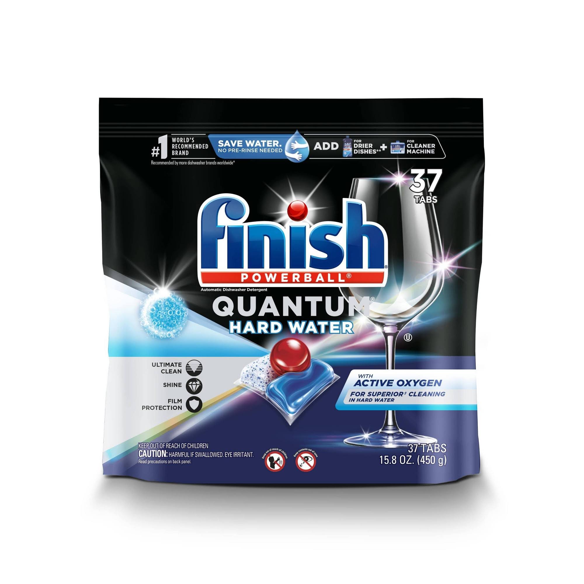 881e6bde1aaef7673f323ef9853011a2d65de6473737a9eff619a9bd15d41cee.jpg Finish Powerball Dishwasher Detergent, Quantum, Automatic - 37 tabs, 15.8 oz - Image 1