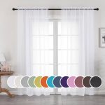 OWENIE White Sheer Curtains 96 inch Length, Elegant Sheer Curtains for Bedroom, Window Voile Sheer Curtain Panels/Drapes/Treatment for Living Room, 2