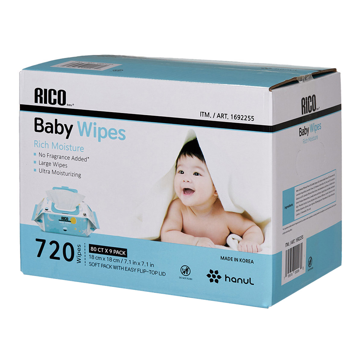 8827aa9d25caba65adb0f28ea81e05e5dfebb952deea901271ec67accdc26d1e.jpg RICO Baby Wipes, 720 - Count - Image 1