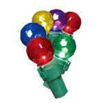 Holiday Time 50-Count LED Diamond-Cut Glass G15 Christmas Lights with Wire - Multicolor & Green - 13.6 ft