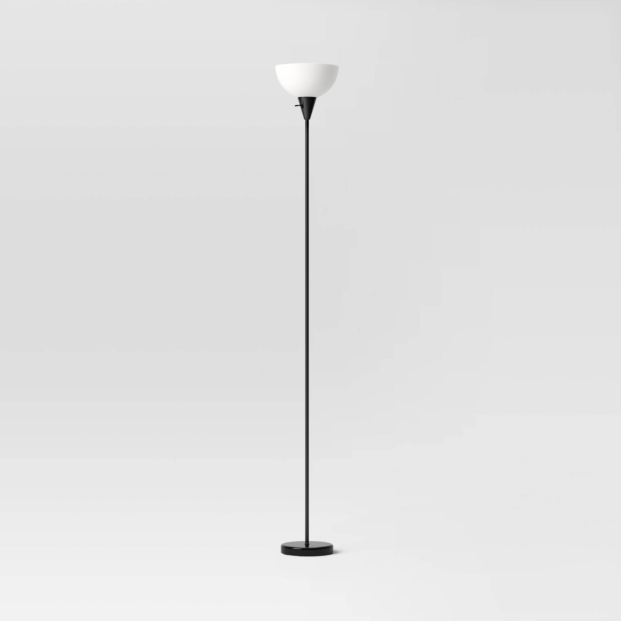8887deb184c532bdc9bda80932e5e1d4c82c241c901842b8d977472d4a091886.jpg Room Essentials Torchiere Floor Lamp - Black - 1 Each - Image 1