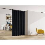 Legacy Decor Blackout Room Divider Curtain Panel Privacy Partition Heavyweight Premium Fabric Thermal Insulated, Grommet Top, Black