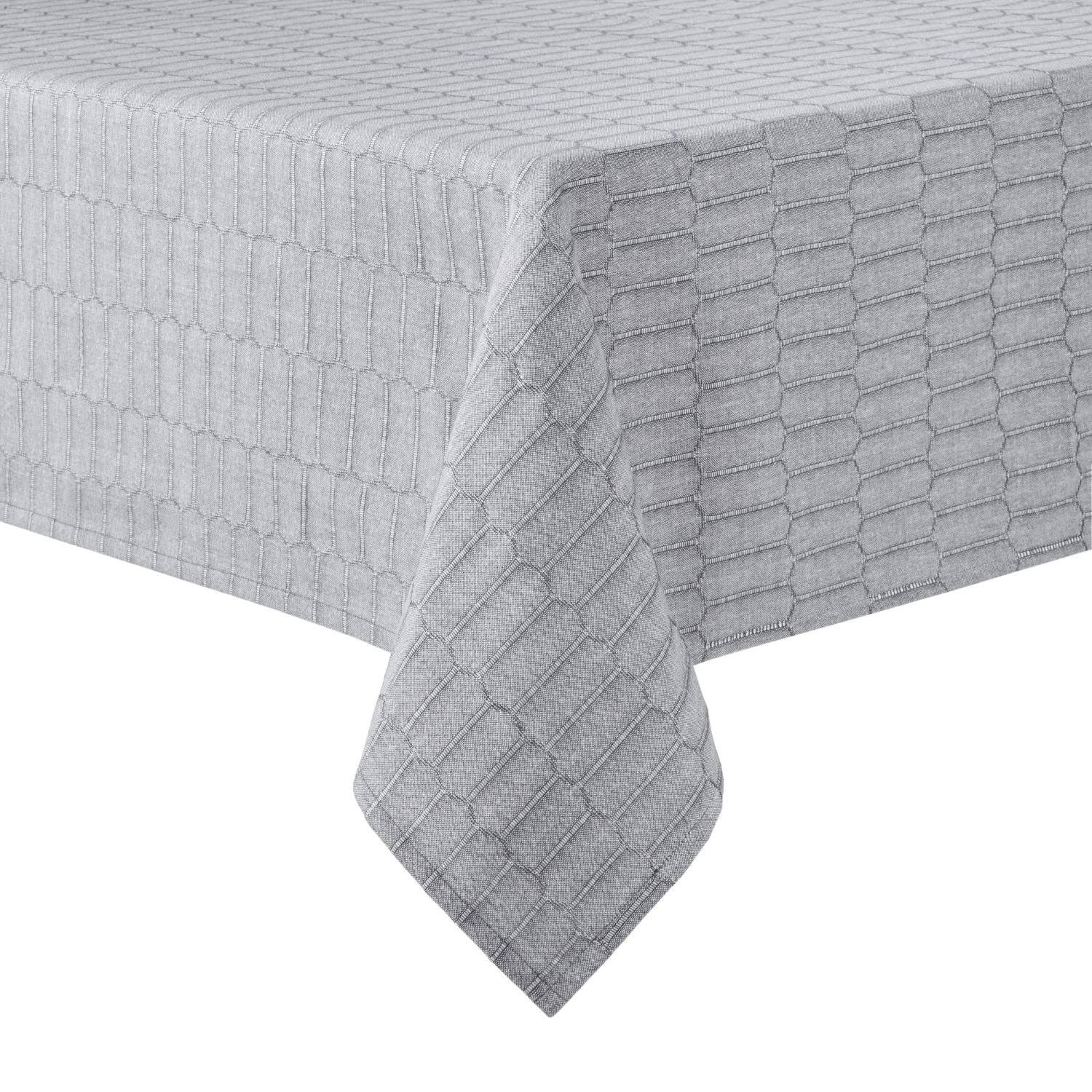88bc292ec2941ce4a372356ca4f4bb93fa0c98c9e5d78e4425e9cc27d77e9281.jpg Martha Stewart Honeycomb Tablecloth, 60"x102", Charcoal Grey - Image 1