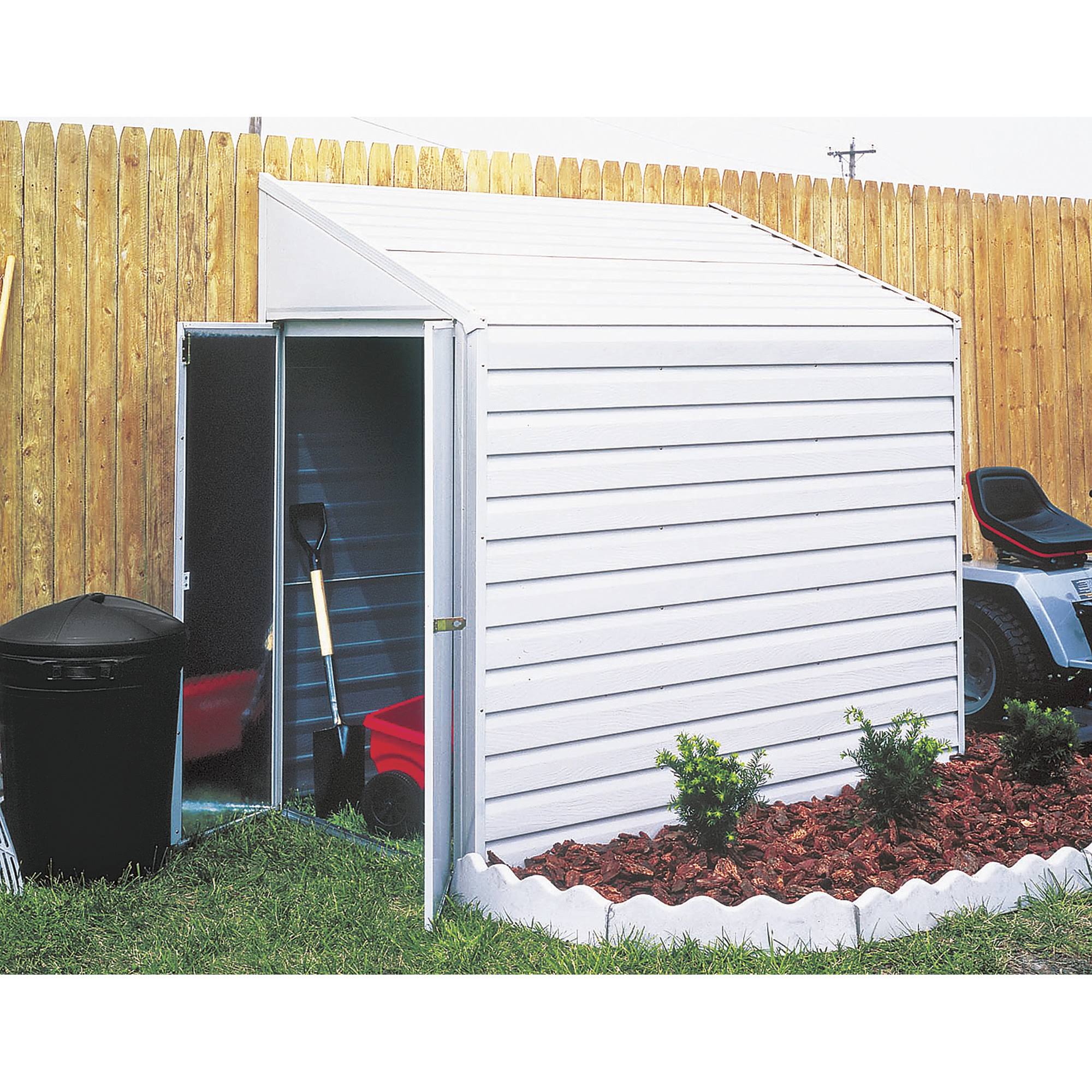 88bf02a96751abaea010e44d9fd8175b659062ef8799eb67924ae3eef59dada7.jpg Arrow Yardsaver Steel Storage Shed, 4 ft. x 10 ft. - Image 1