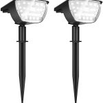 Jior Solar Landscape Spot Lights Outdoor 32 LED IP65 Waterproof Solar Powered Wall Lights 2-in-1 Adjustable Wireless Outdoor Lights for Garden Yard