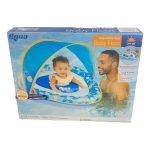 Aqua Leisure Adjustable Seat Baby Pool Float w/ Retractable Canopy Pineapple