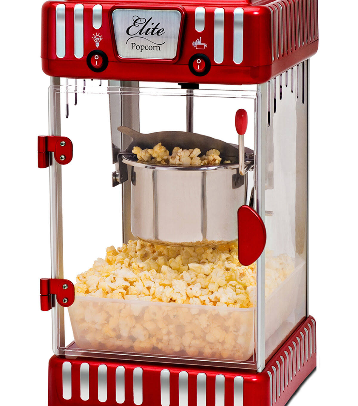 890cbd5429bb391986a40bc27d5157230975b669df3e9b3dd4ca311d4f37f387.jpg Elite Epm-250 Classic Tabletop 2.5 oz Kettle Popcorn Maker, Red - Image 1