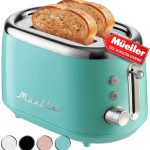 Mueller Home Mueller Retro Toaster 2 Slice with 7 Browning Levels and 3 Functions: Reheat, Defrost & Cancel, Stainless Steel Features, Removable Crumb