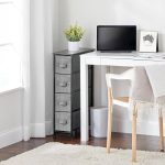 mDesign Narrow Dresser Storage Tower Stand with 4 Removable Fabric Drawers - Charcoal
