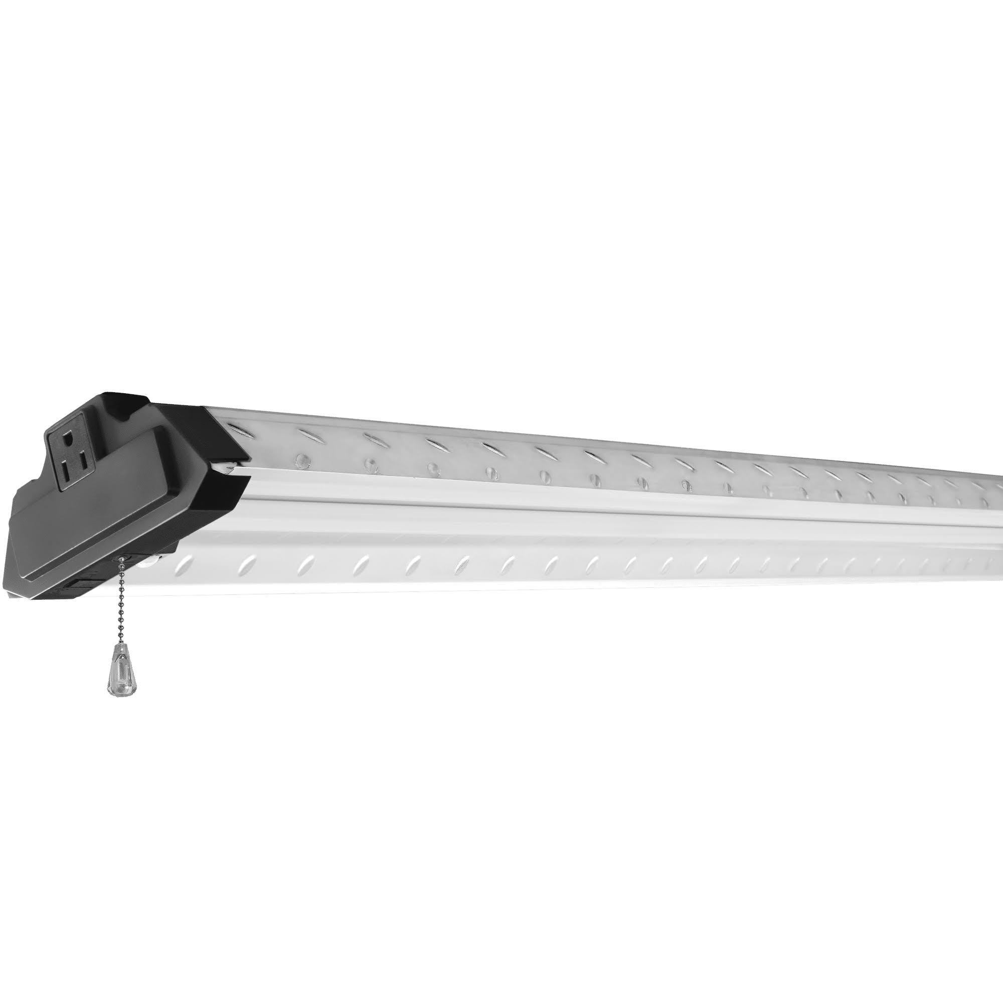 8948d044706b1b296991dc2c9b1babd0b6cb135e9b6dfa2d028b40cf04ed6c17.jpg Champion Electronics 4ft LED Shop Light 10,000 Lumen with Motion, Steel Tread Plate - Image 1
