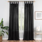 Priya 84" Tab Top Window Curtain Panel in Black