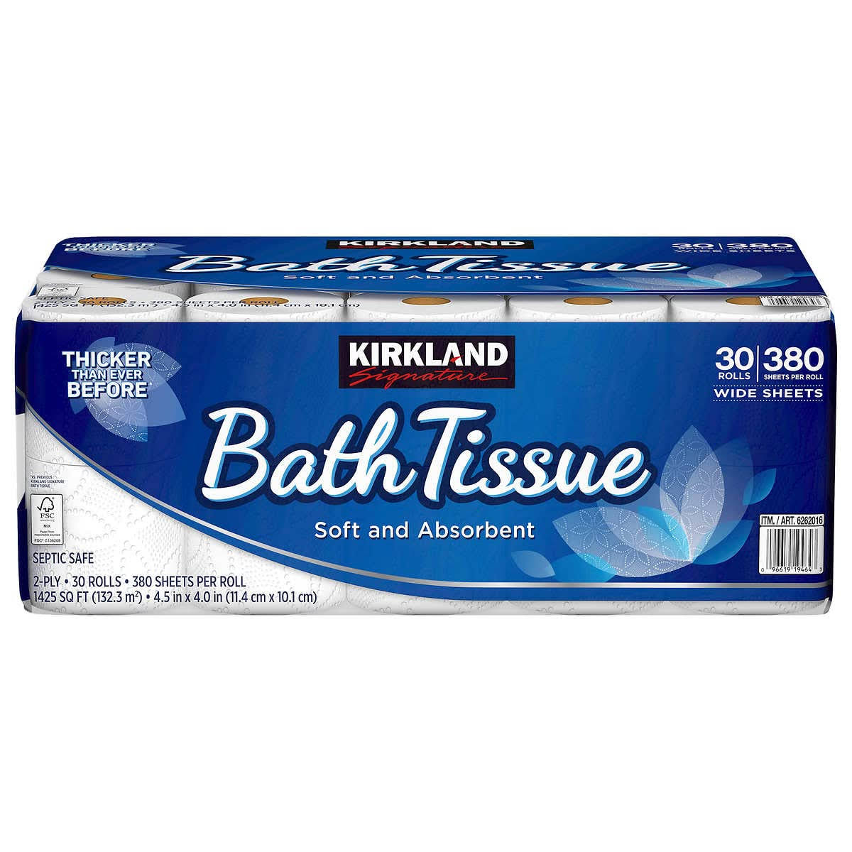 89981af0ebd239e33b2e87b5f03b08f9e667fdf4265b00926c7c4a1c53c658b6.jpg Kirkland Signature 2 Ply 380 Sheets Bath Tissue Rolls - 30 ct - Image 1